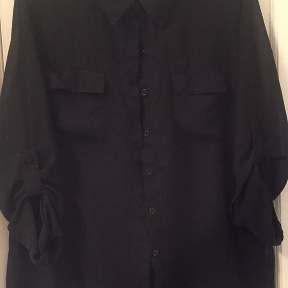 Black sheer button down shirt - Picture 2 of 2